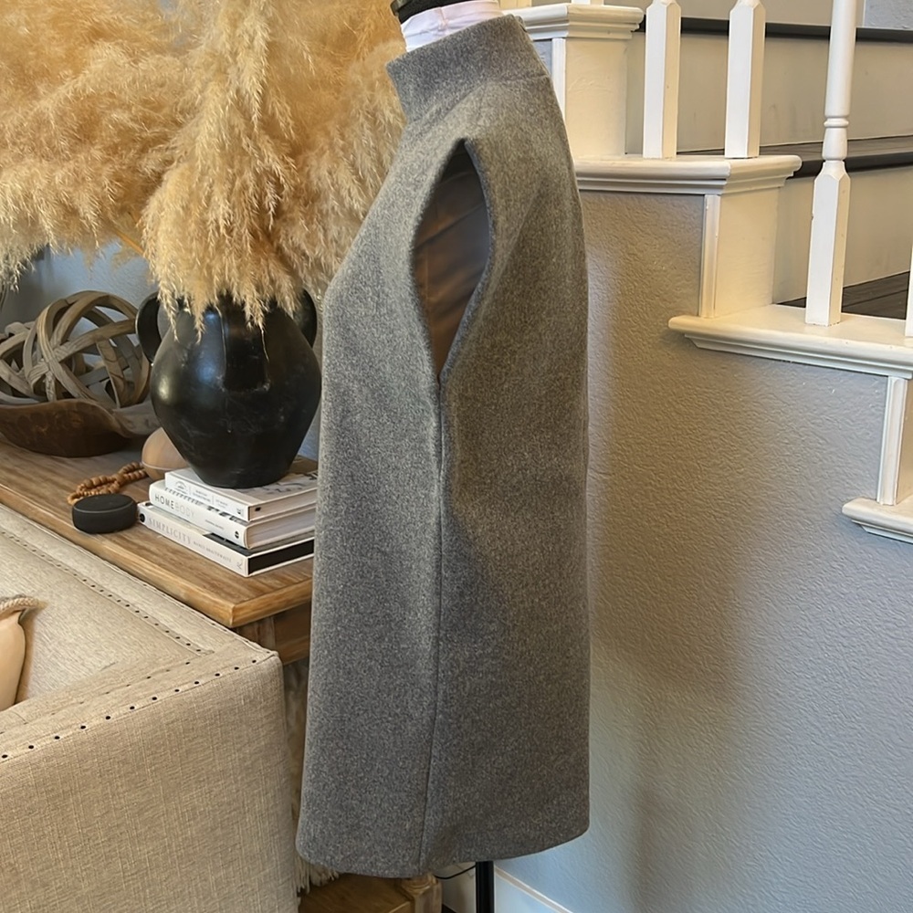 Zara NWT Sleeveless High Collar Boxy Mini Dress In Gray Size Small - Picture 5 of 8